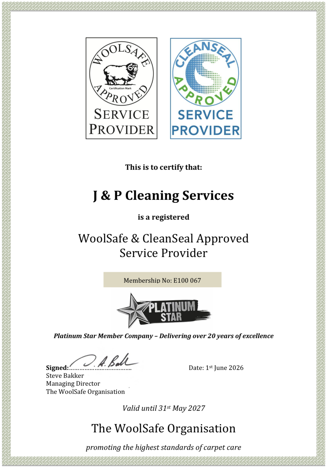WoolSafe & CleanSeal Approved Service Provider
